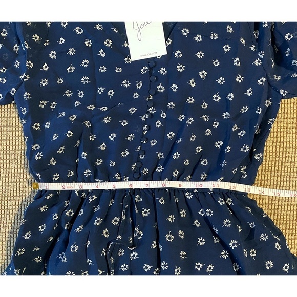 Joie Floral Silk Blue and White Asymmetrical Dress - Picture 7 of 12
